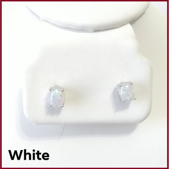 Jewelry - White Fire Opal Stud Earrings